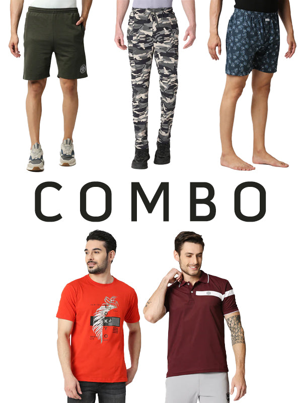 Men Short , T-shirt , Track pant, Boxer, Polo Combo