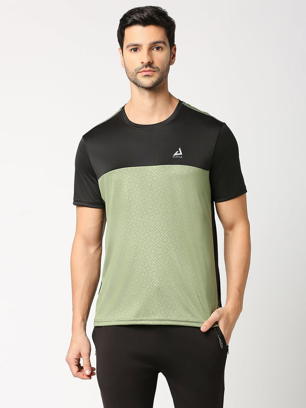 Self Printed Green Dri-Fit T-Shirt