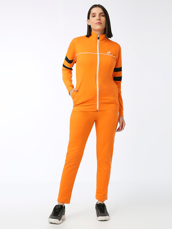 Women's Orange  Energetic and Stylish Tracksuit