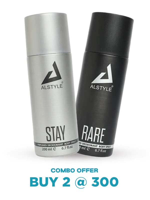 Rare Deodorant & Stay Spray Dynamic Duo (Pack of 2, 200ml each)