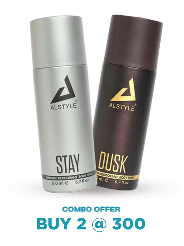 Stay and Dusk Dynamic Duo Deodorant Combo (Pack of 2, 200ml Each)