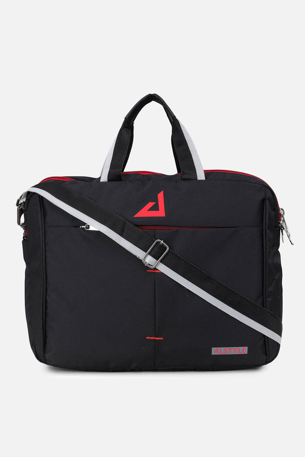 Contemporary black laptop bag with padded straps