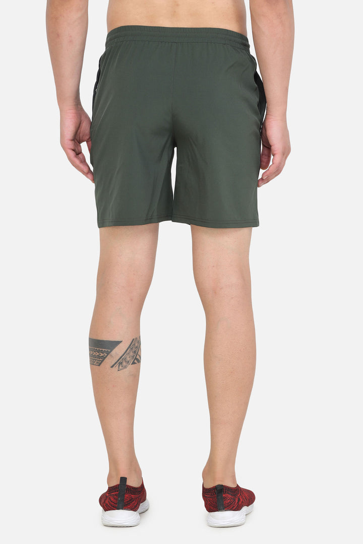 Mens Regular Olive Outdoor Fit Shorts