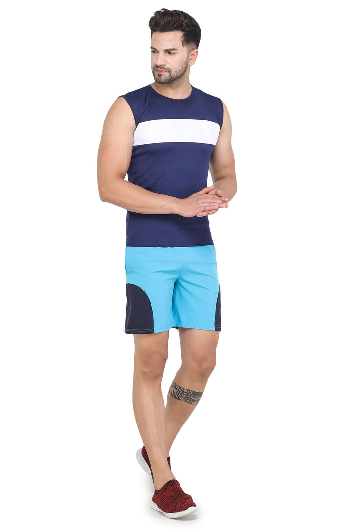 Alstyle Teal Blue Regular Shorts For Men