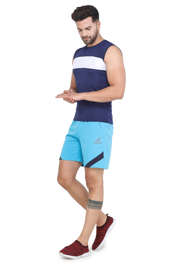 Teal Blue Alstyle's Active Shorts For Men