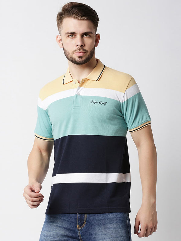 Perfect Summer Vibes Light Green Polo Neck T-shirt in Cotton Rich Fabric