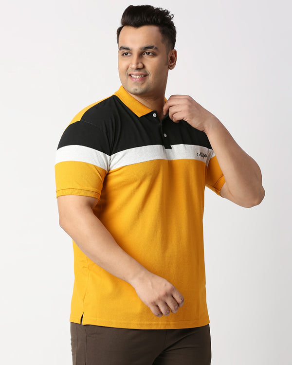 Training Rapid Cotton Collar Neck T-Shirt in Mustard Shade