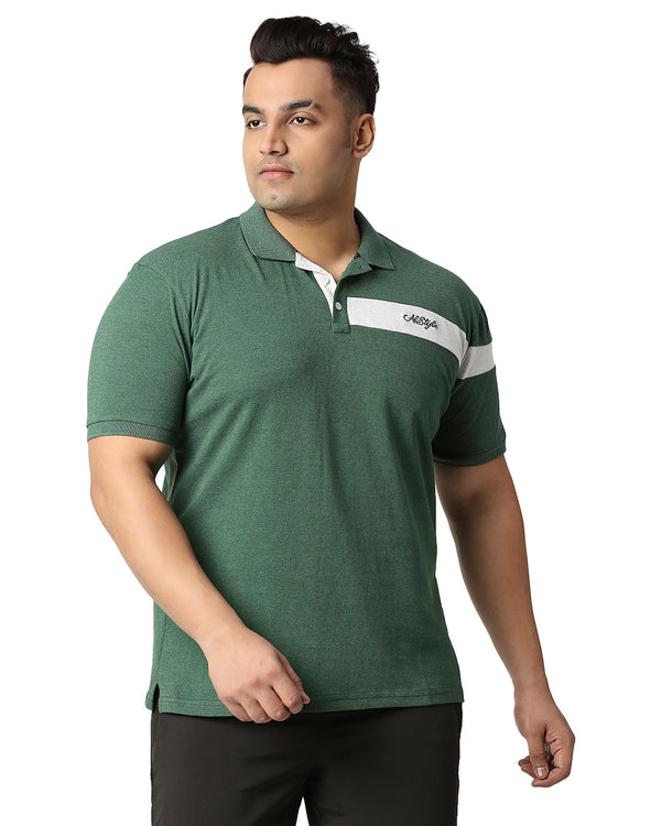 Men Slim Rapid Polo Collar T-Shirt in Green