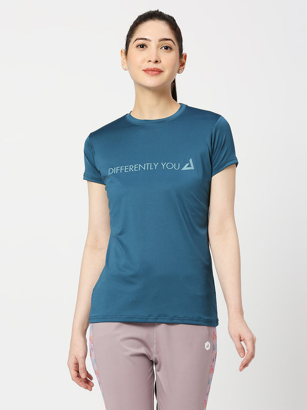 Women differently you Printed T-Shirt in Blue