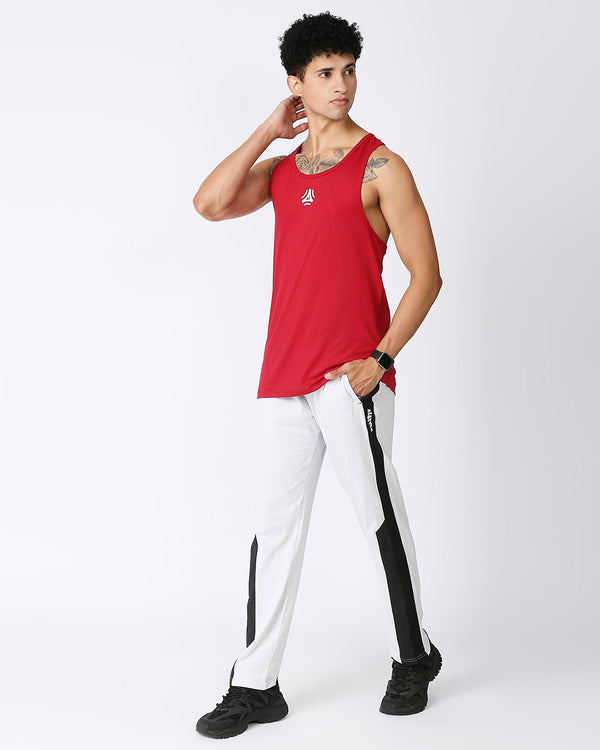 Men's Gym Wear Poly Cotton Light Grey Track Pant