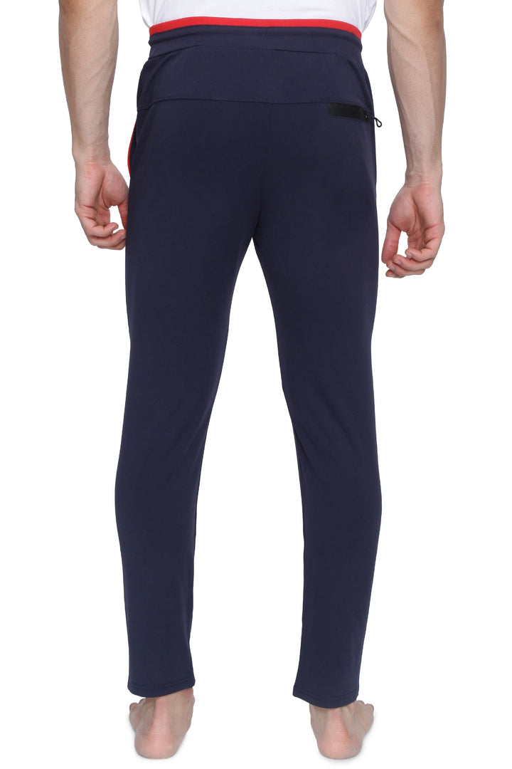 Men’s Navy Blue Solid Slim Fit Track Pants