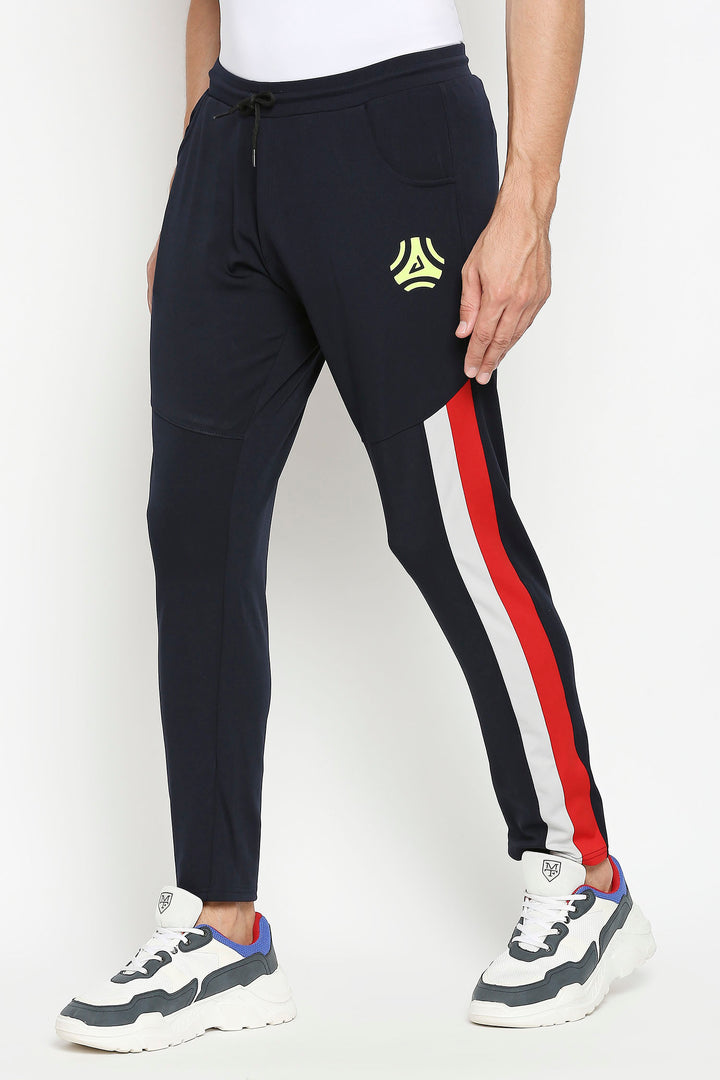 Men’s Navy Solid Slim Fit Track Pants