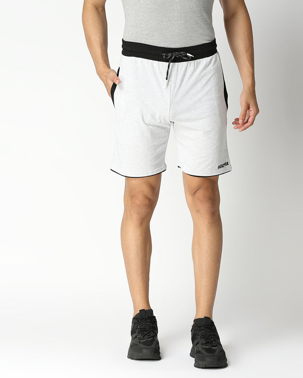 Trendy Light Grey Poly Cotton Shorts