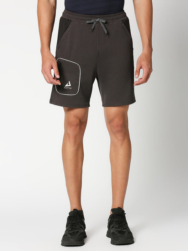 Alstyle Dark Grey Colour Polyster Shorts for Mens