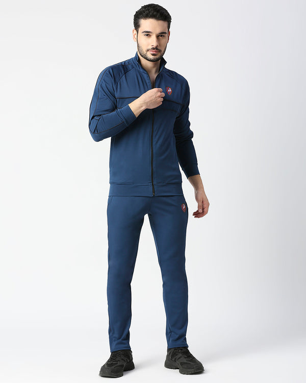 Men’s Sporty Iconic Patterned Tracksuit in Airforce Blue
