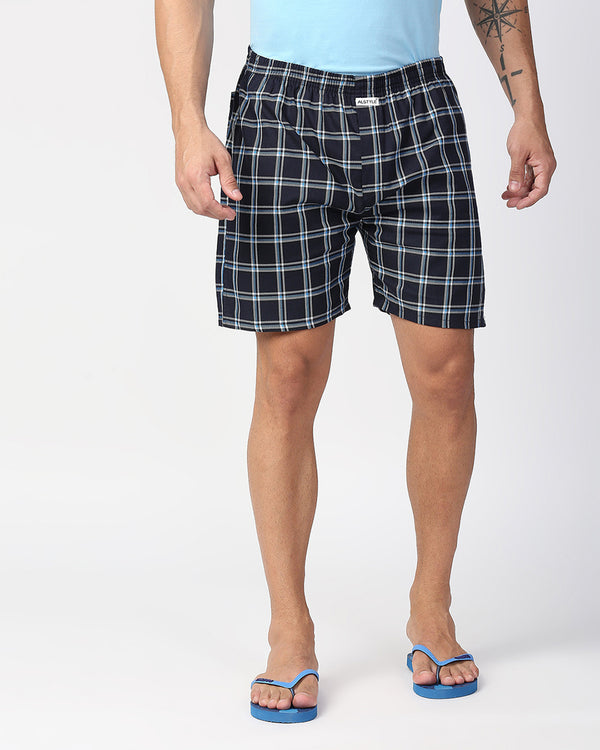 Checkered Navy Blue Boxers