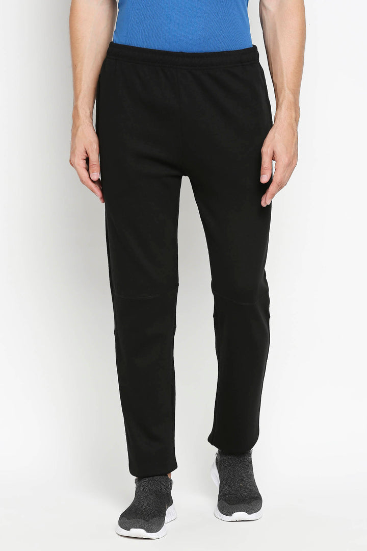 Men’s Black Solid Slim Fit Trackpants