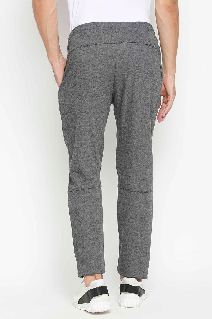 Grey Solid Slim-Fit Athleisure Track Pant